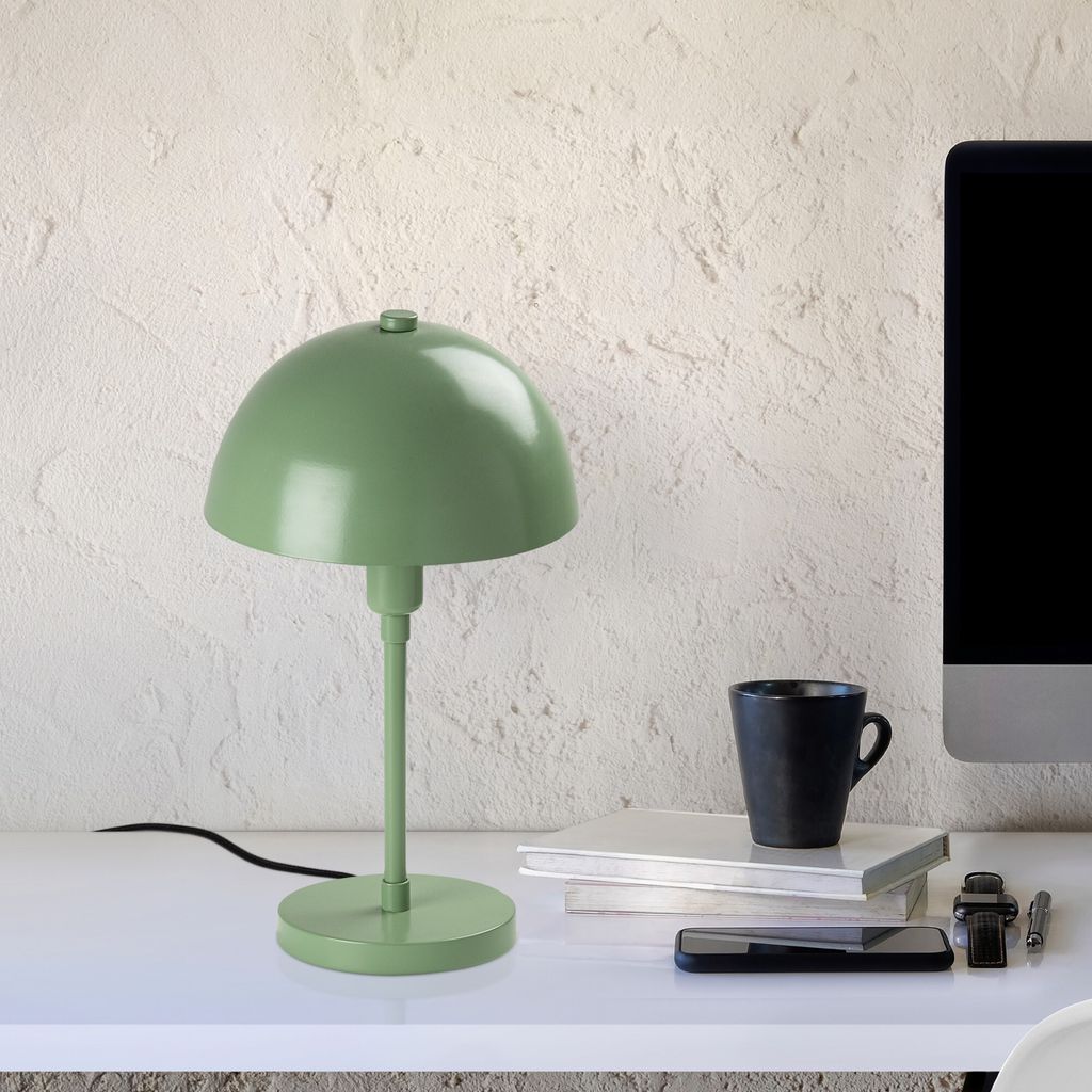 Opviq, Moderne Tischlampe mit Metallkörper, Grün, 20 x 20 x 35 cm | E14 Fassung, max. 40 W, 200 cm Kabel mit Schalter | Stilvolles skandinavische...