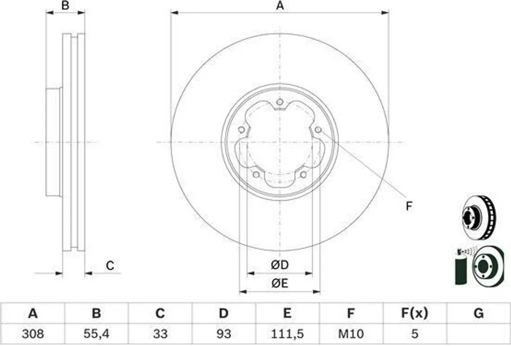 Disque de frein pour utilitaire Ford Transit Custom sous charge