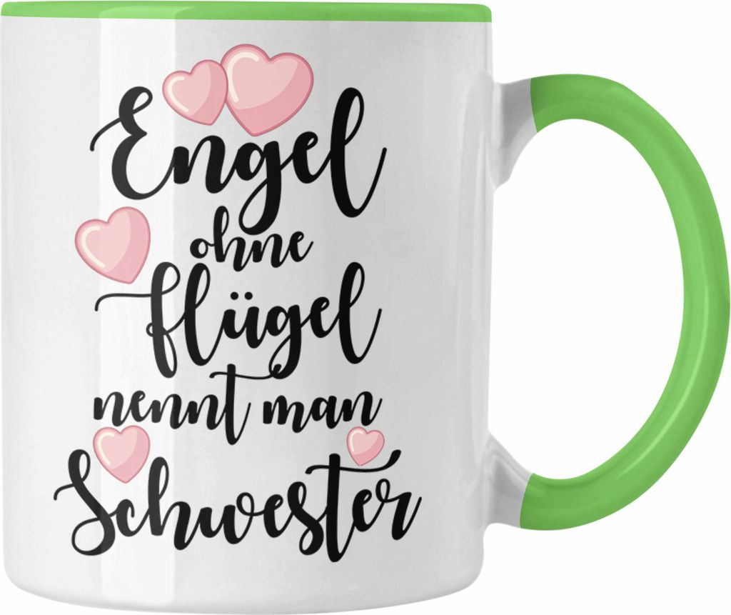 Trendation - Beste Schwester Geschenk Tasse Kaffeetasse Geburtstag Weihnachten Geschenkideen Schwestern Bruder Lustig Mug (Grün)