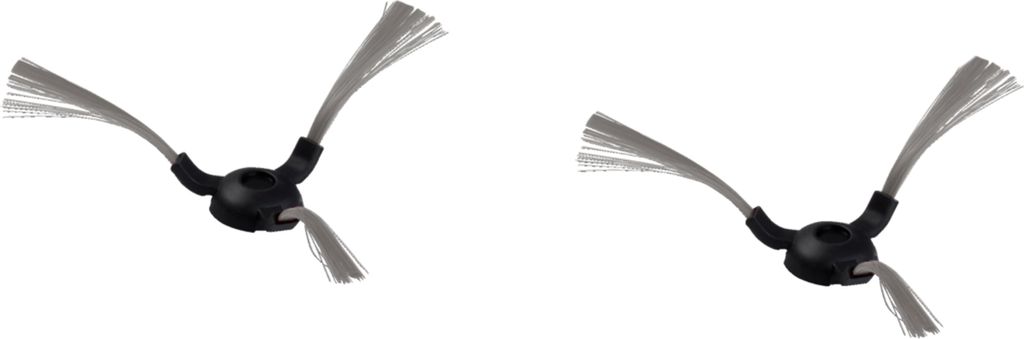 Two side brushes for a robot vacuum cleaner are shown against a white background.