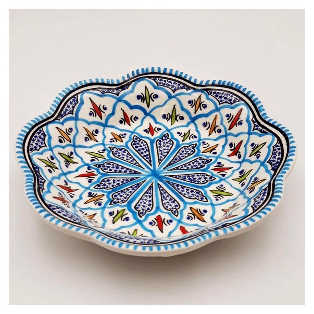 Suppenteller Blume Türkis – Durchmesser 23 cm