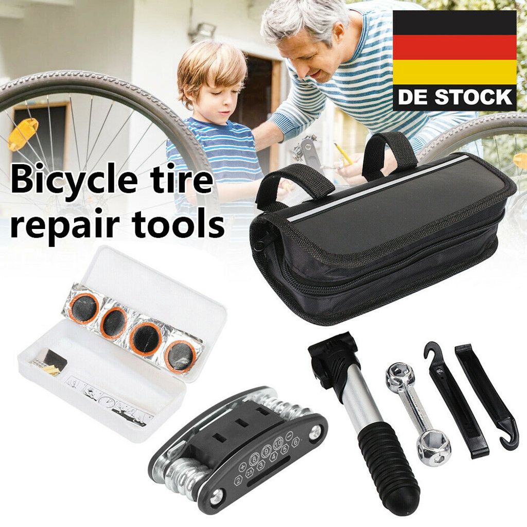 Flickzeug Werkzeug Reparaturset Fahrradflicken Reifenreparatur Mit Tasch Neu 