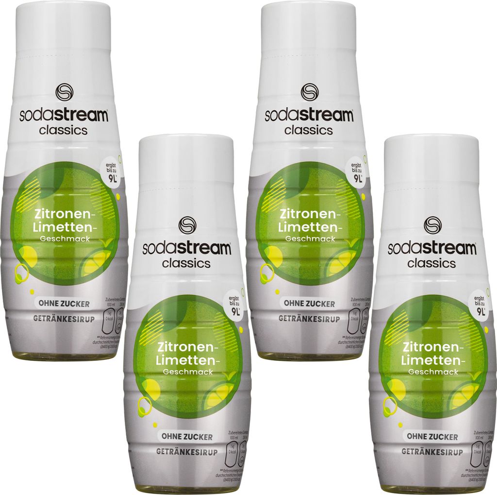 SodaStream Sirup Zitrone Limette 440ml 4er Pack Konzentrat Getränkesirup