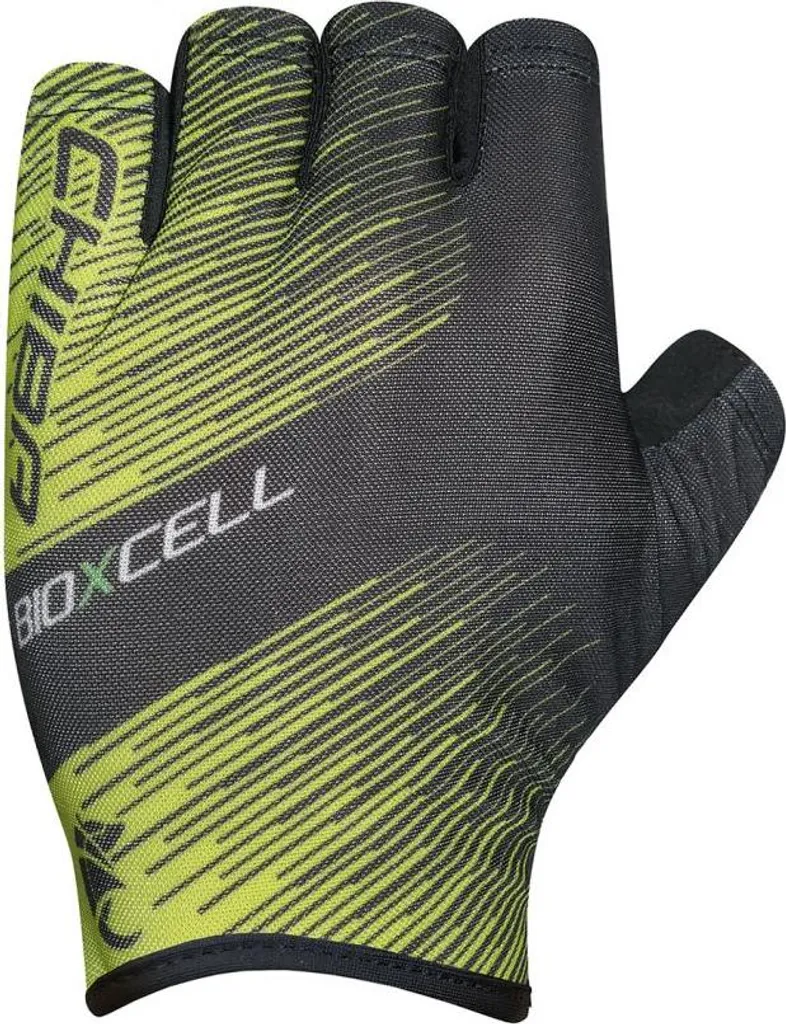 Chiba BioXCell Tan Through Gants Cyclisme S Jaune Fluo Noir Rembourrés