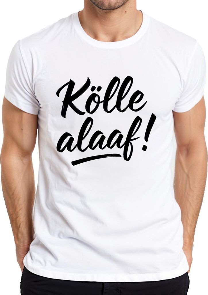 Kölle alaaaf Kölsch Karneval Köln Jeck Fastnacht Fasching Narr Herren T-Shirt, Weiß, XXL
