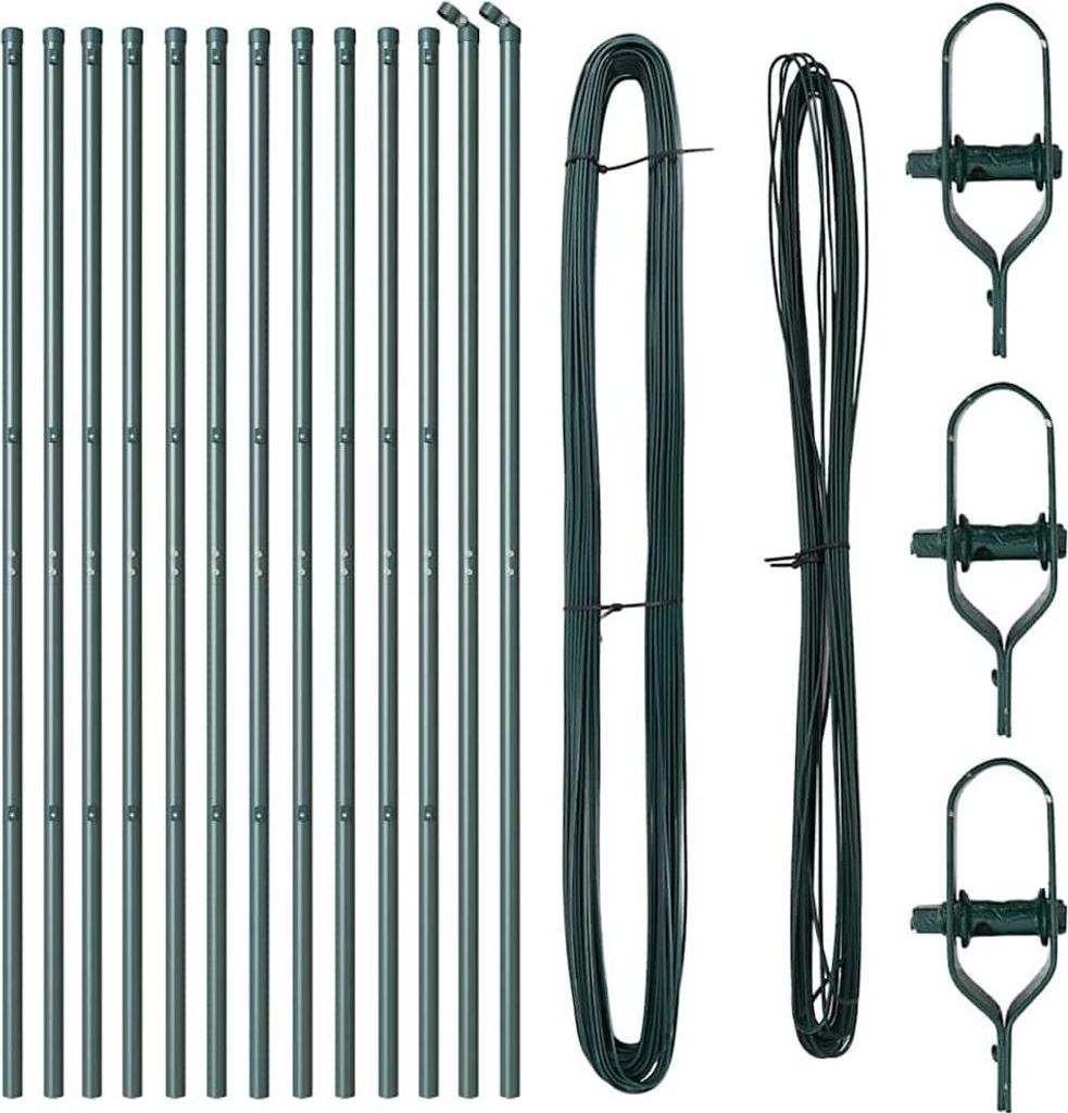 vidaXL Zaunpfosten 13 pcs Grün Stahl Produktbild 