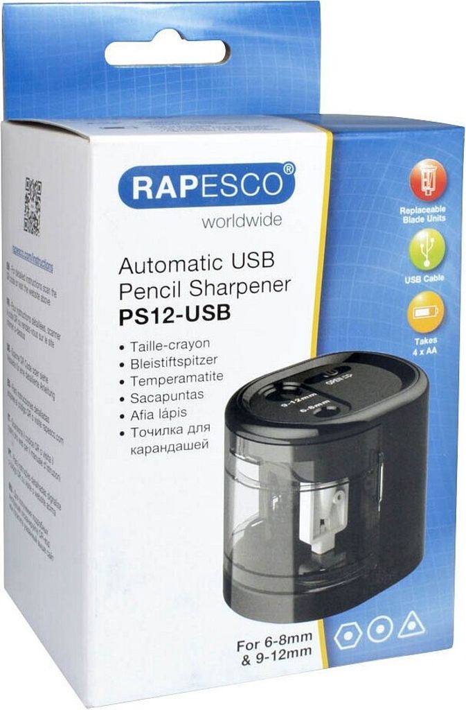 RAPESCO® elektrischer Anspitzer PS12 schwarz Produktbild 6
