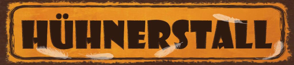 vianmo Blechschild 10x46 cm Hühnerstall Federn gelbes