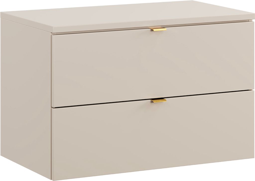 Waschtischunterschrank 80.6cm Azel mit 2 Schubladen, Kaschmir