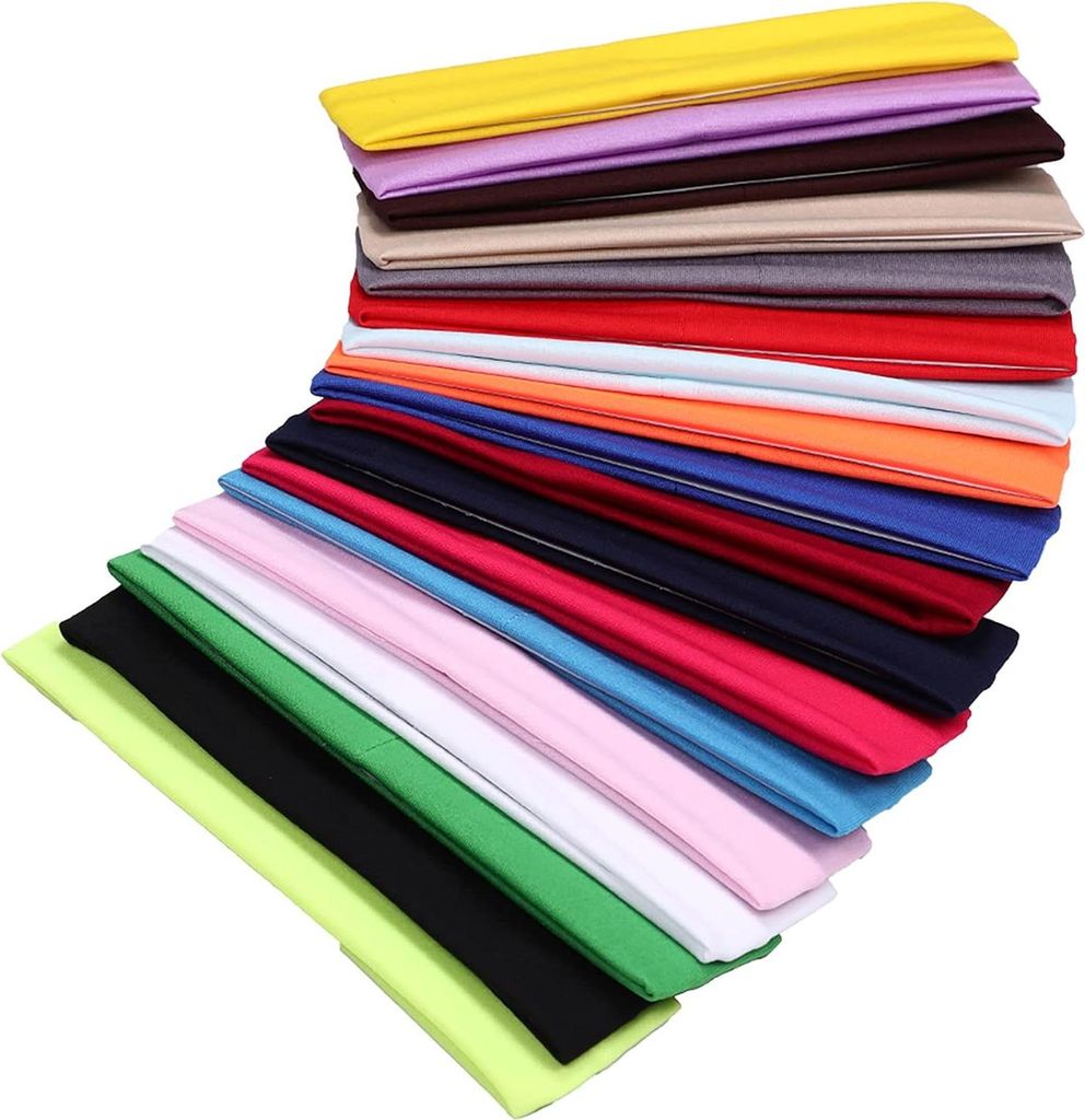 Bunte Sport Yoga Baumwoll Haarband Set von 18 für Mädchen und Damen