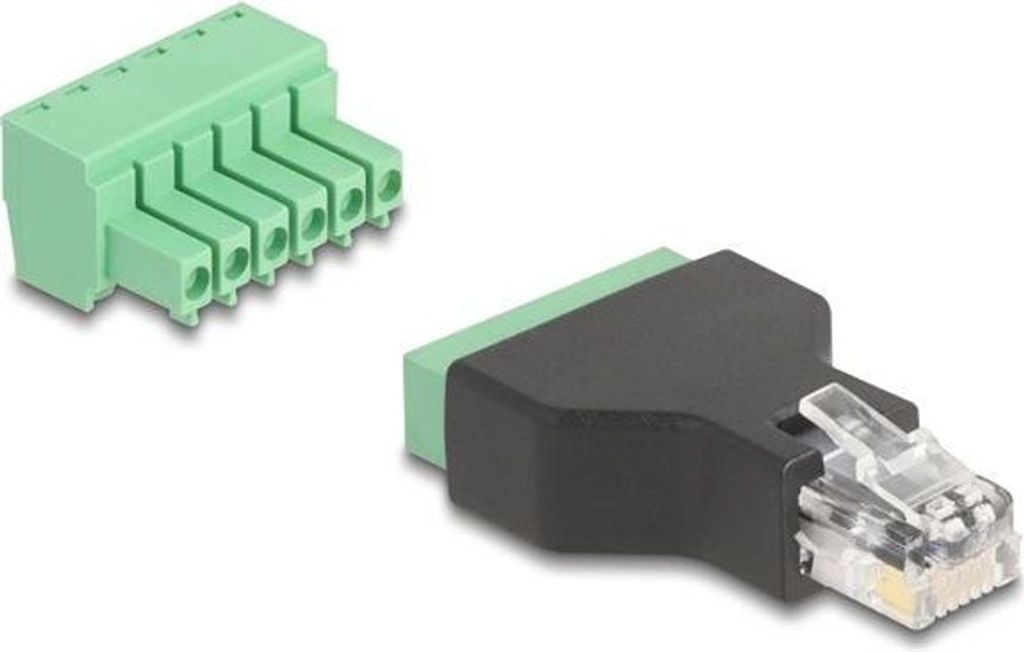 DELOCK RJ12 Stecker > Terminalblock Adapter 6 Pin 2-teilig