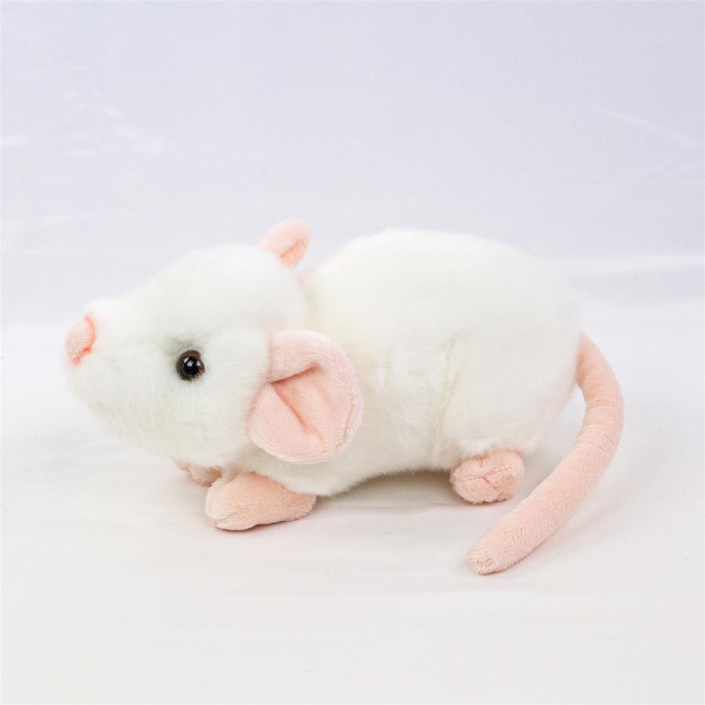 Plüschtier Ratte 21 cm stehend weiß Produktbild 
