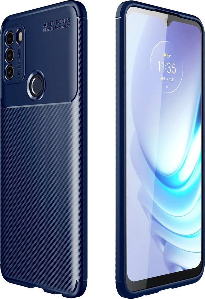 Mobigear Racing Motorola Moto G50 Hülle Flexibles TPU Backcover - Blau