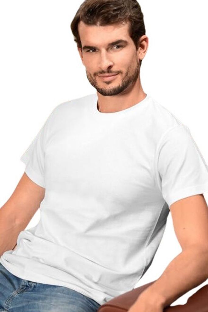 Uni-T-Shirt aus Baumwolle, hohe Grammatur, 100% Baumwolle, ohne Aufdruck, einfarbig, 200g/m2, Farbe weiß, Größe XL