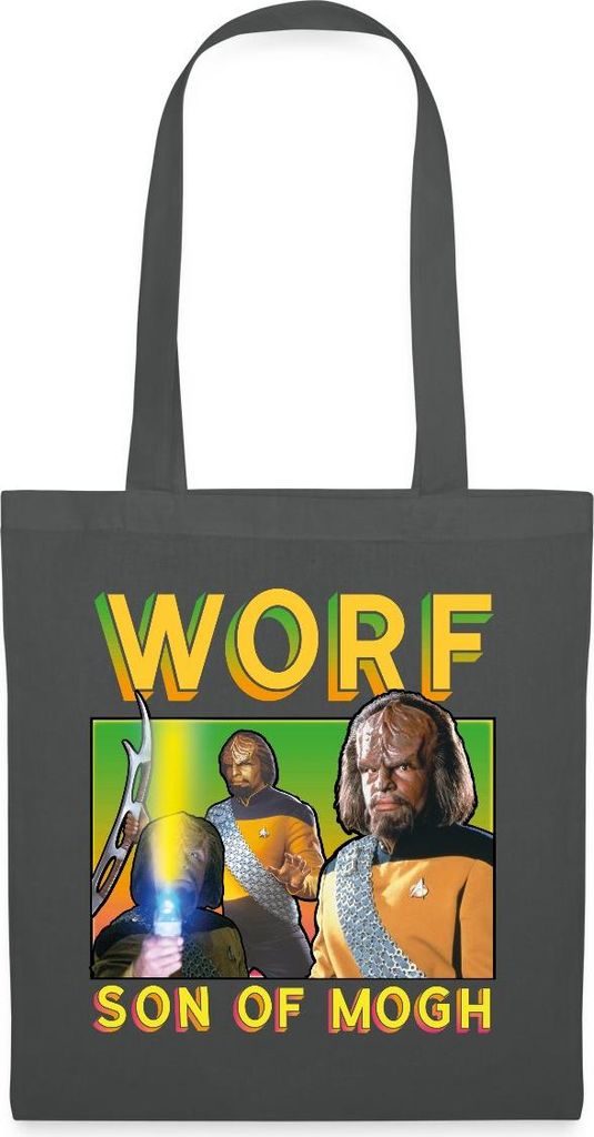Spreadshirt Star Trek The Next Generation Worf Stoffbeutel, One size, Graphite
