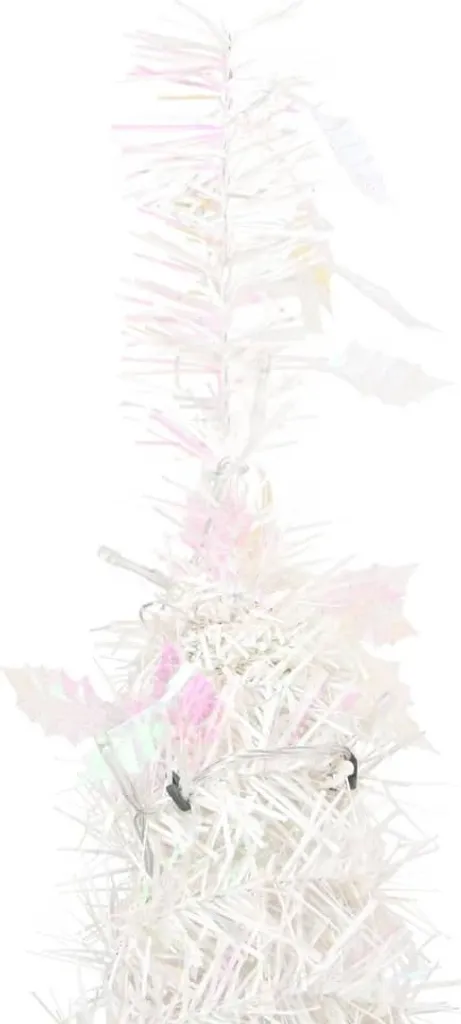 Sapin de Noël Artificiel Blanc Lumineux 180 cm avec LED Intégrées