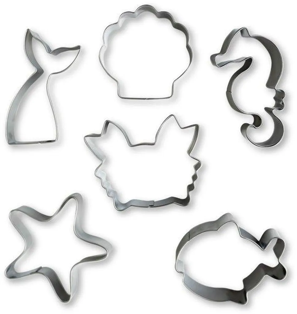 Moule pâtisserie enfant Monde sous-marin antiadhésif - Pack de 6 en coffret