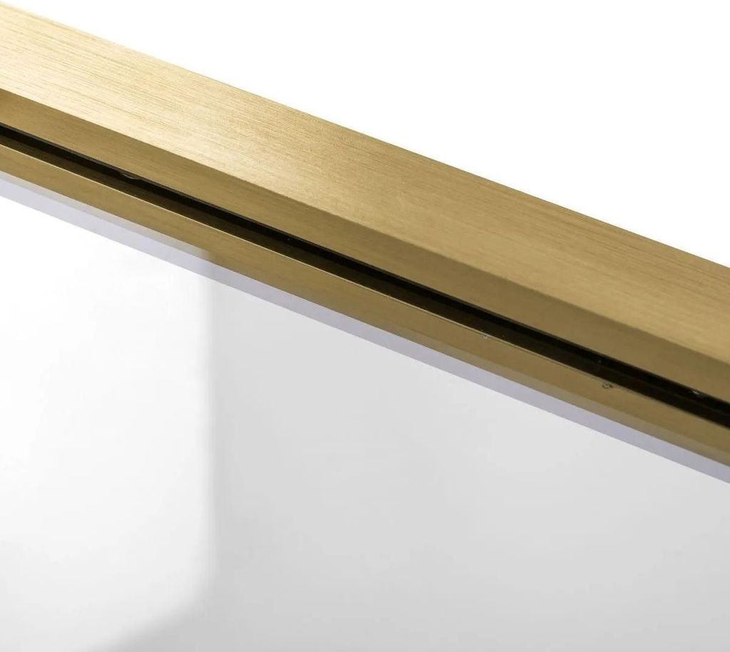 A close-up view of a golden track with a black groove.