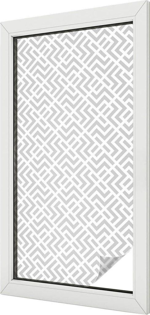 Buntglas Fensterfolie – 100x100 cm – Stained-Glass Design – blickdichte dekorative Sichtschutzfolie – selbstklebend, UV-Schutz – Geometri...