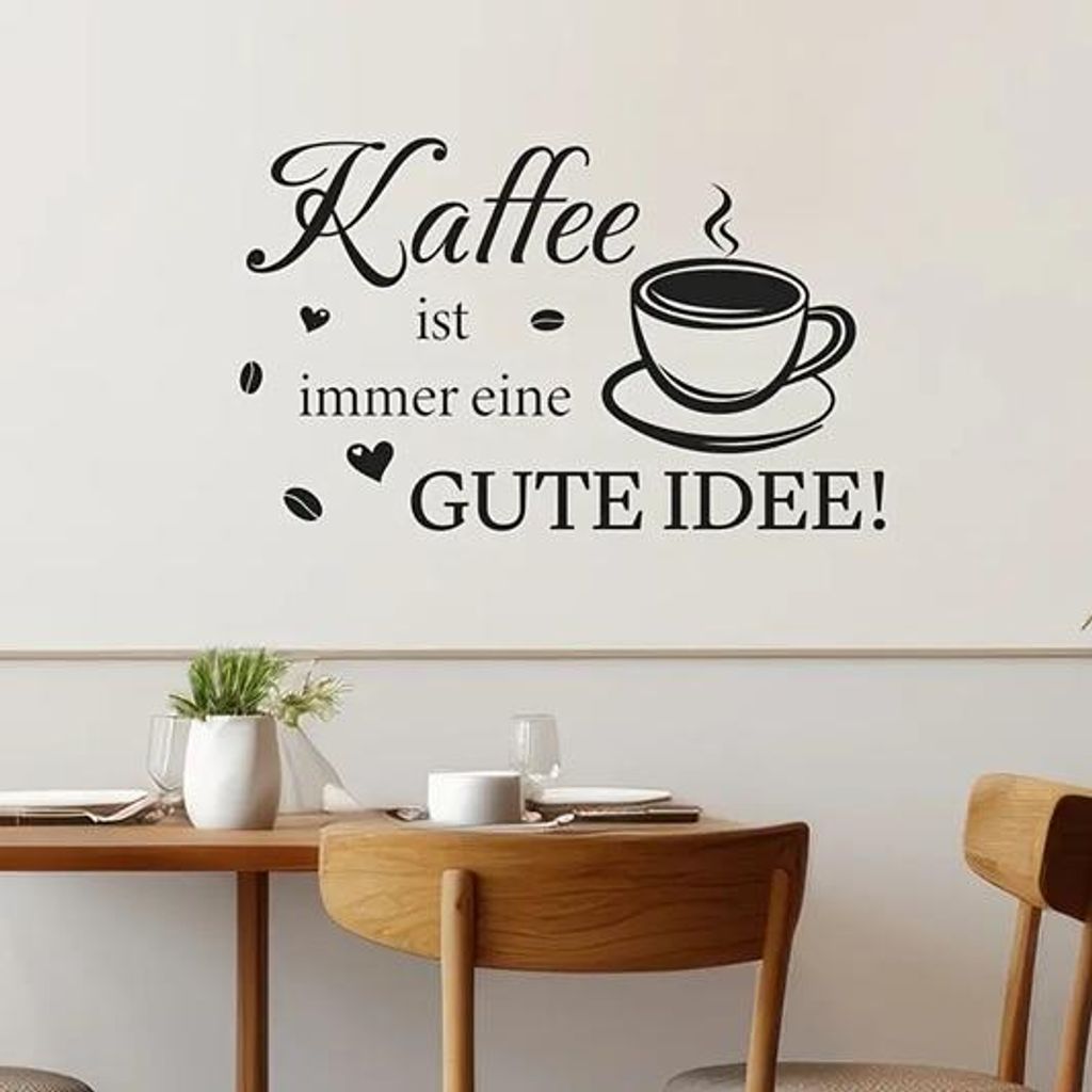 GKA Wandtattoo Spruch "Kaffee ist immer eine gute Idee" 60 Produktbild 