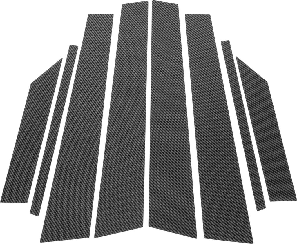 8 Stück Türsäulenfensterleiste für Hyundai Creta Ix25 2014-2019 Carbon Fiber Muster Schwarz Vorne Hinten Links Rechts Anti-Kratz-Aufkleber Säu...
