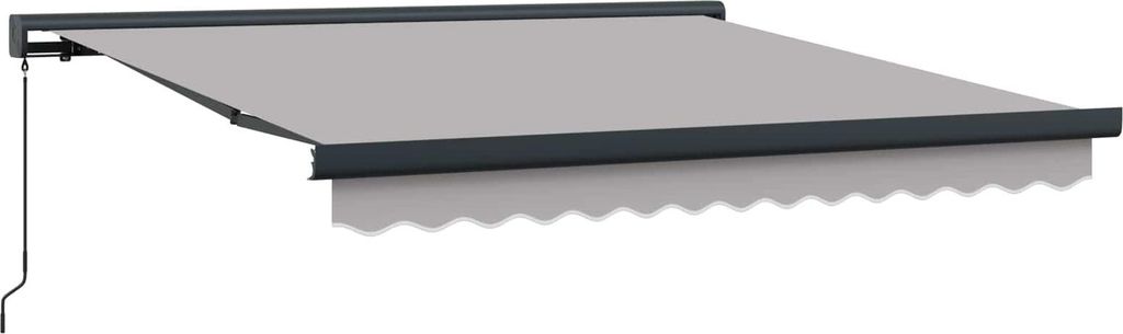 Einziehbare Markise Hellgrau 300 x 250 cm Stoff und Metall