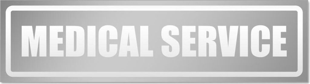 Kiwistar Medical Service invertiert Magnetschild Schild magnetisch - 20cm Silber - Magnetfolie für Auto PKW Kfz