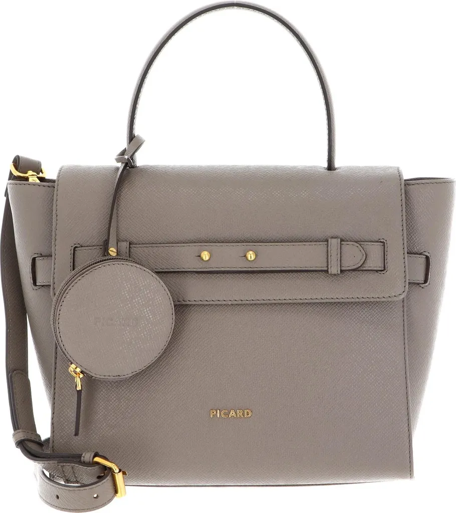 Sac à épaule bandoulière Chic Way PICARD en cuir coloris Gravel taupe