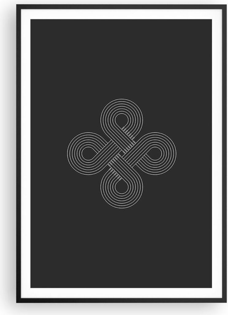 Gerahmtes Poster - Schwarzer Rahmen - Symbol Schleife Unendlichkeit - 70x100 cm - Wand Bild - Wanddeko - Wandbilder - Kunstposter - Wandposter - Bi...