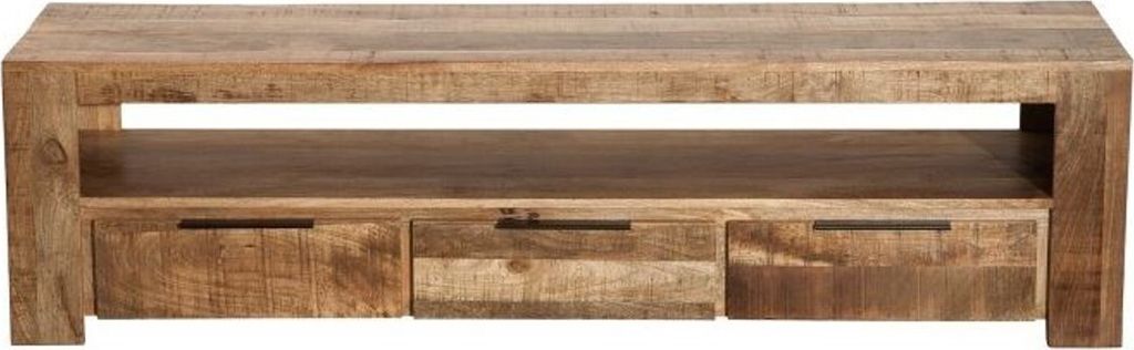 Casa Padrino Designer Fernsehschrank Natur B.170cm x H.45cm x T.45cm - Sideboard - Kommode - Handgefertigt aus Mango Massivholz!