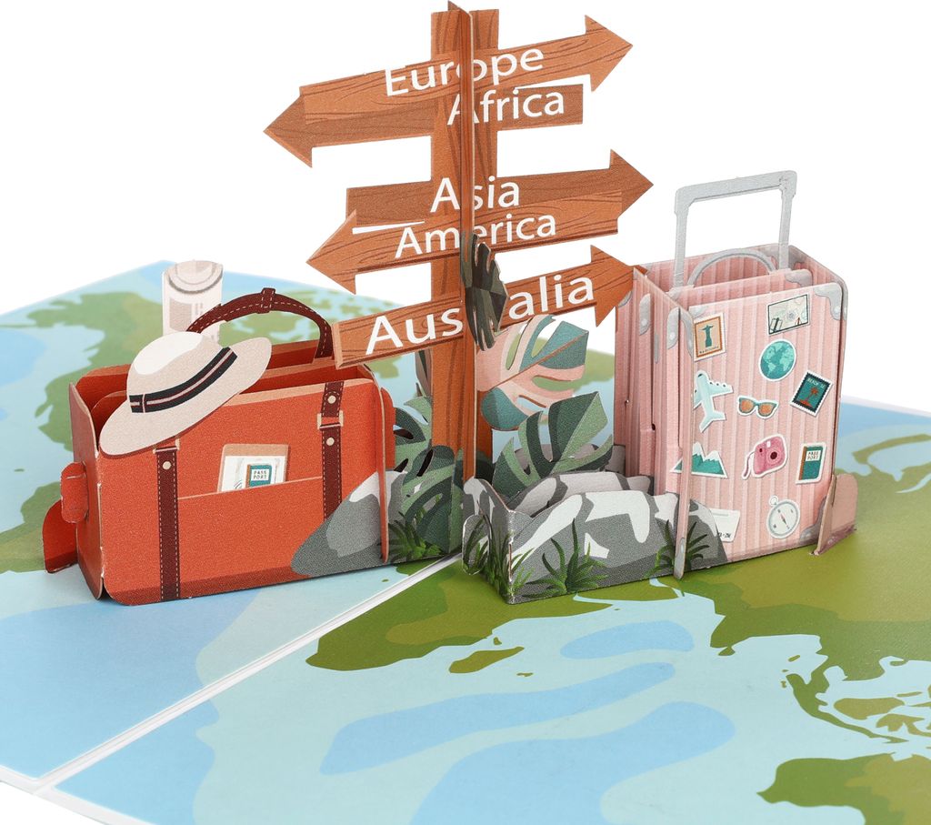 CraftWerk 3D Pop-Up Karte Reise - Gutscheinkarte, Produktbild 