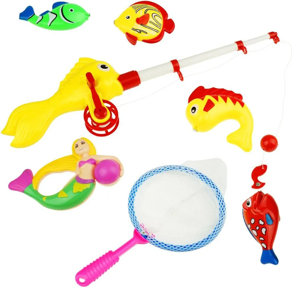 Set de pêche canne à pêche et poisson factice pour enfant débutant