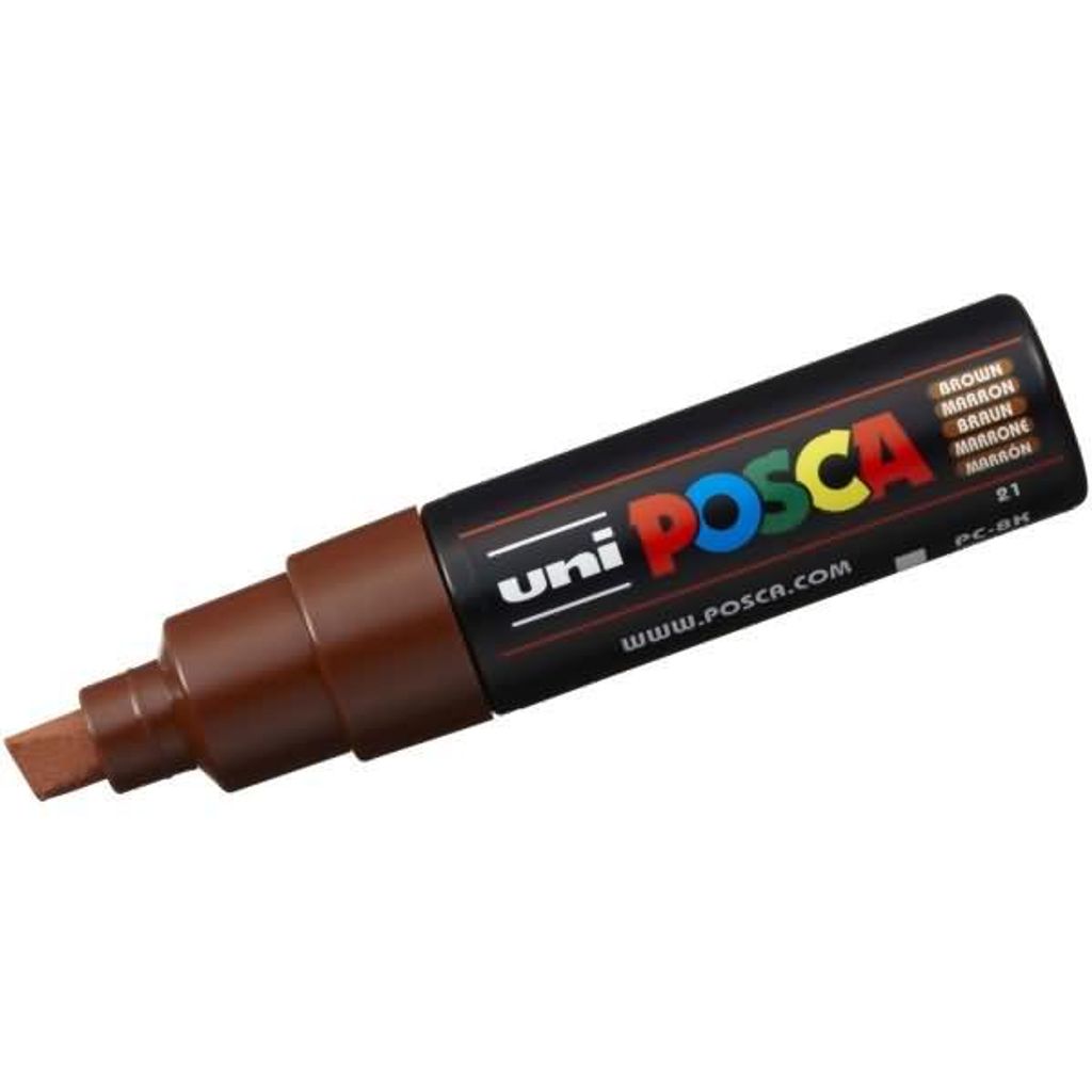 POSCA uni PC-8K, 1 Stück(e), Braun, Meißel, Schwarz, Braun, 8 mm, Tinte auf Wasserbasis