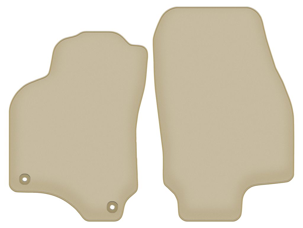 Velours-Fußmatten Vorne PREMIUM beige passend für Opel Astra G (1998-2009, Cabrio, Coupé, Bertone) – mit Befestigungen – passgenau