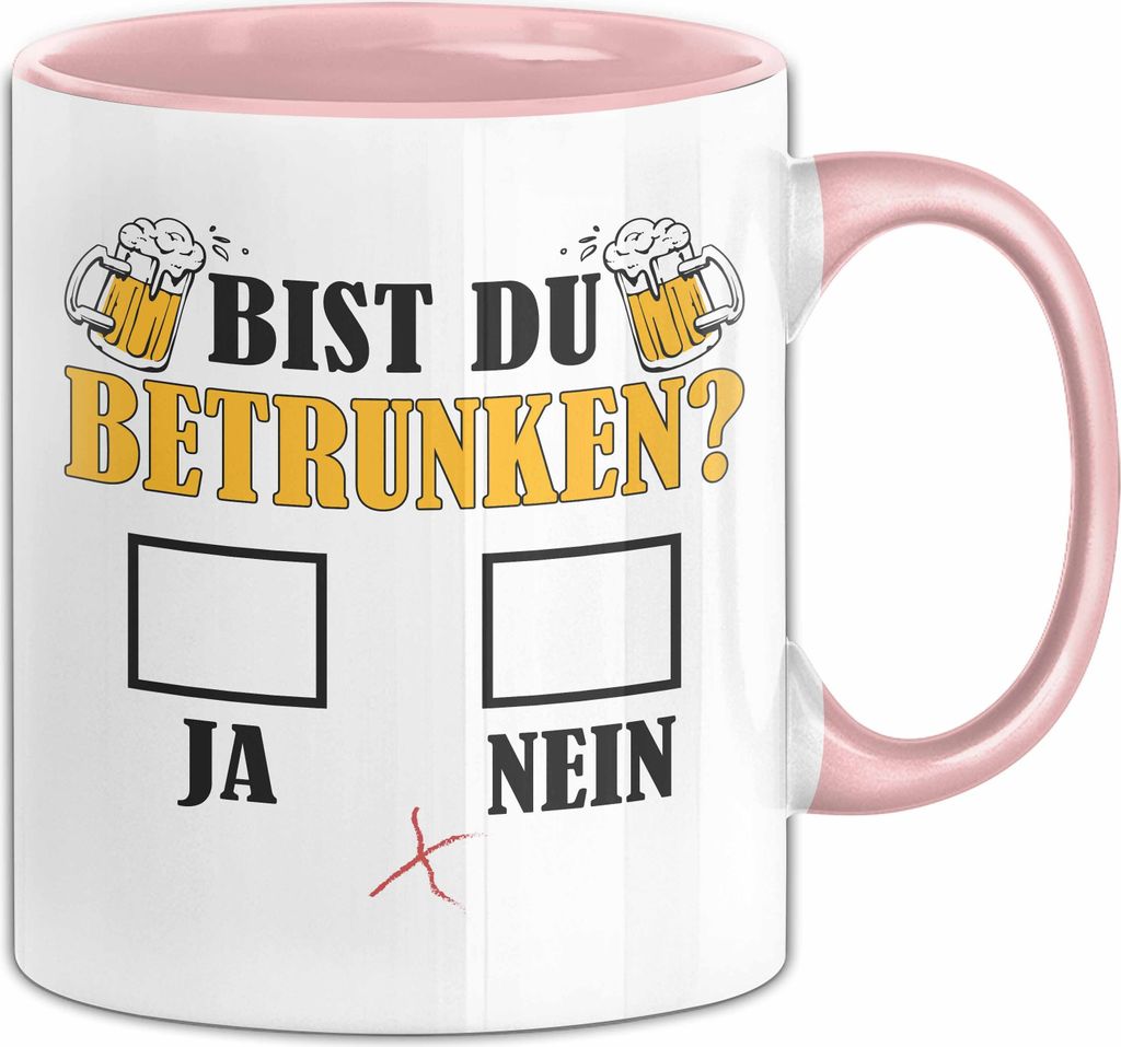 Bier Tasse Geschenk Bist Du Betrunken Ja Nein Geschenk für Produktbild 