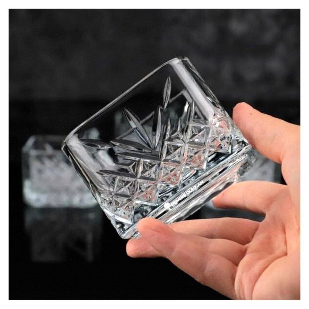 Quadratische Glas Schalen 4er Set 235ml, Dessertschalen aus Glas, 100% BLEI FREI, für Eis, Obst, Vorspeisen und Pudding