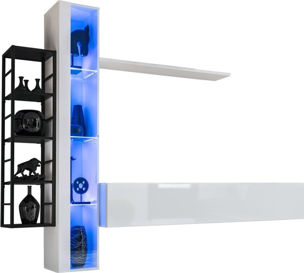 Meublorama AM-SWITCH M7-WS SW M7*5C/70KG, 6 Regale, 5 Tür(en), Weiß, Mitteldichte Faserplatte (MDF), 400 mm, 2400 mm