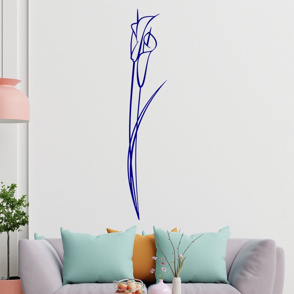 Lilien - Linien Wandtattoo in 6 Größen - Wandaufkleber Wall Sticker - Dekoration, Küche, Wohnzimmer, Schlafzimmer, Badezimmer