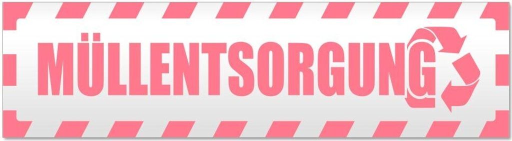Kiwistar - Autoaufkleber - Hellrosa - 30 x 8 cm - Müllentsorgung gestreift - Hinweis Aufkleber Sticker für Auto, Kfz, Fahrrad, PKW, LKW