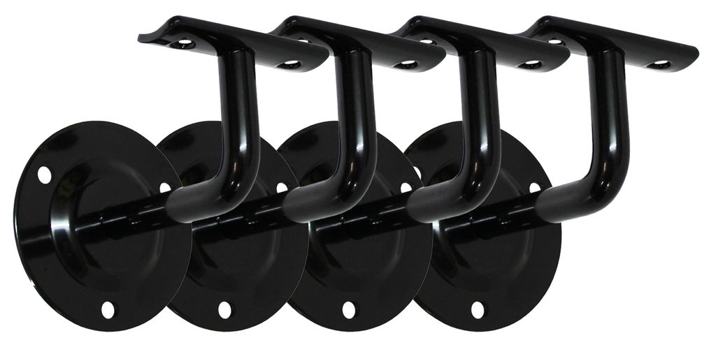 6 Stück Handlaufhalterungen Flacher Kopf, Edelstahl Schwarz – Für Treppengeländer Innen & Außen