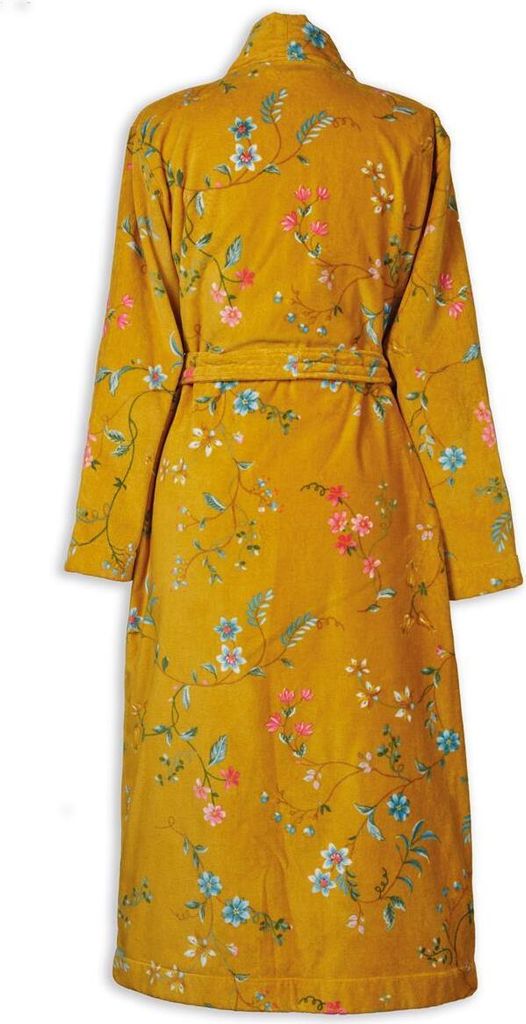 Pip Studio Bademantel Les Fleurs Bathrobe Farbe Yellow Größe S