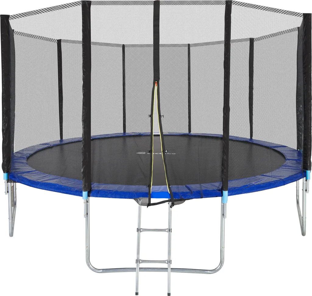 Trampoline de jardin géant Garfunky Ø 427 cm avec filet de protection
