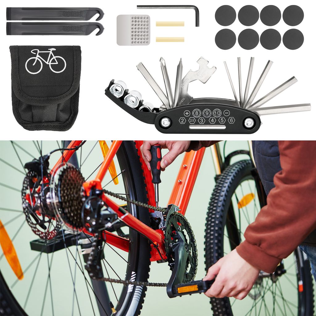 15 IN 1 Multifunktions Fahrrad Reparatur Werkzeug Set Radfahren 