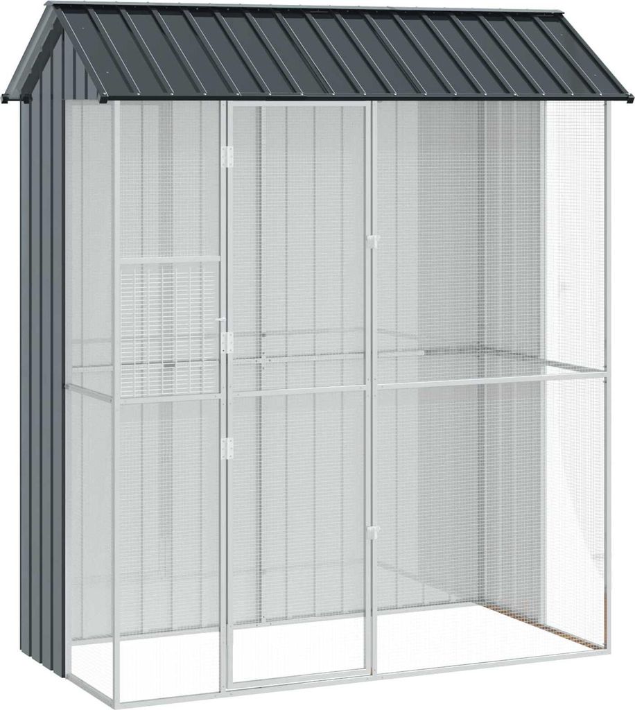 vidaXL Cage à oiseaux anthracite 215 x 110 x 247 cm Acier Image du produit 