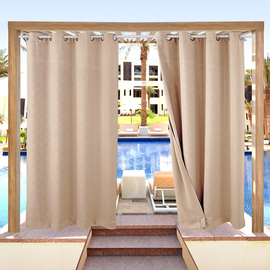 Rideaux de Jardin Anti-Vent et Vis-à-Vis : Solution Oeillets Bas 2m - 10