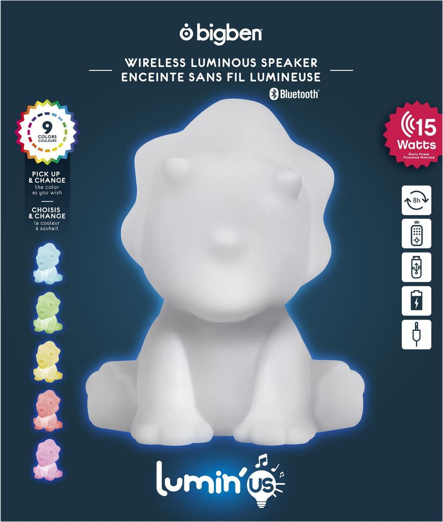 Bluetooth® speaker 15W met lichteffect, dinosaurusmodel, Productafbeelding 