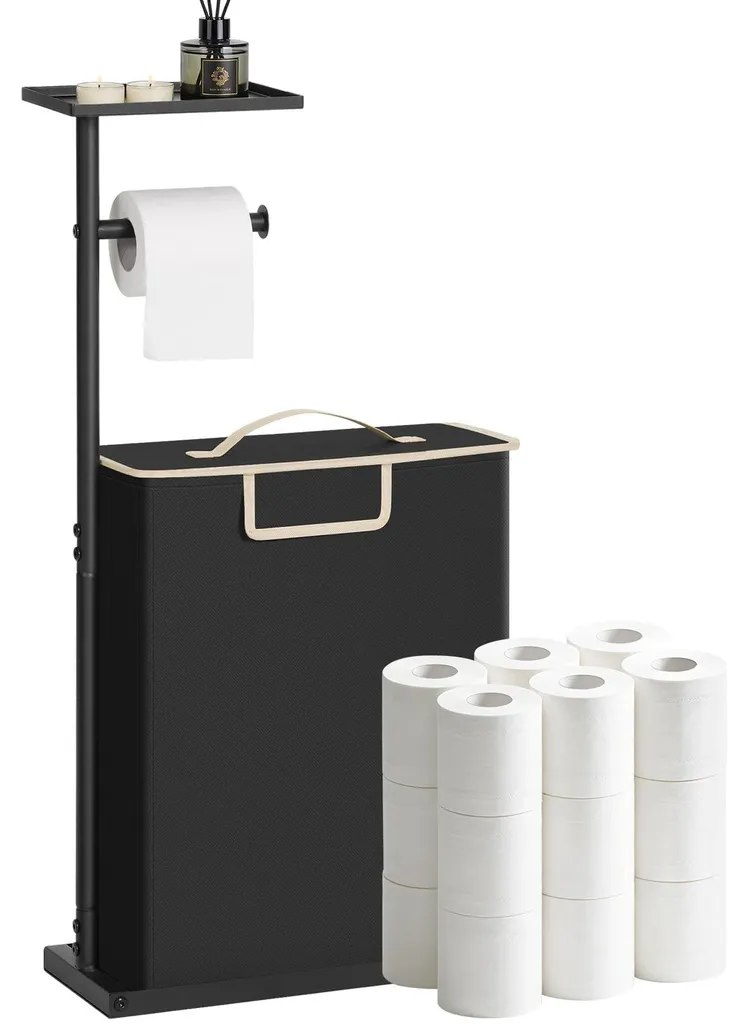 Porte-papier hygiénique antirouille avec tablette et réserve 12 rouleaux