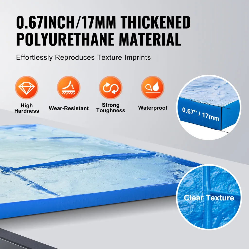 Tampon Polyuréthane pour Béton à Texture Pierre, 7 Tapis de 61 cm Carrés - 4
