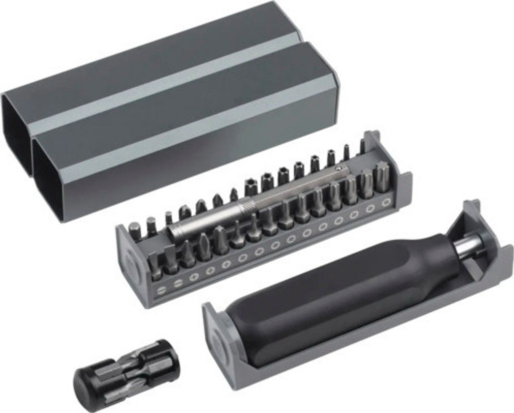 Meister Bit-Satz 73 x 153 x 37 mm 40-teilig Edles Alu-Case Reparatur-Set für Konsolen, PCs