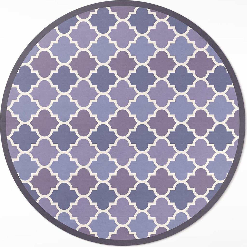 Stilvolle Fliesen, elegantes Mosaik – Vinyl Fußmatte – Ø 150cm – Rutschfest – Pflegeleicht & Langlebig